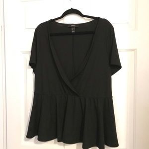 Foever 21 - Black Peplum Top (3x)